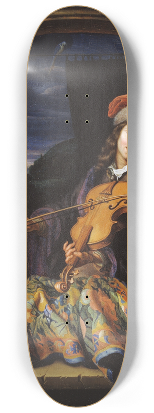 Caspar Netscher - A Violin Player 8.25 inch art skate deck