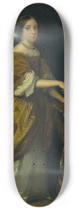 Caspar Netscher - Girl Standing before a Mirror 8.25 inch art skate deck