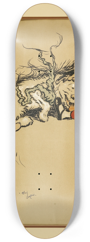 Cecil Charles Windsor Aldin - Original illustration 8.25 inch art skate deck