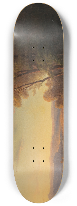 Franz Graf von Pocci - Sddeutsche Landschaft im Abendlicht 8.25 inch art skate deck