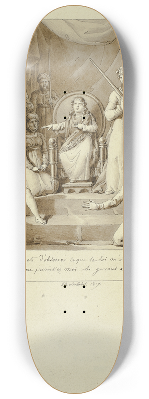 Charles Abraham Chasselat - Scene from Racines Athalie 8.25 inch art skate deck