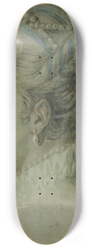 Charles-Andr van Loo - Study; Head of a Young Girl Facing to the Left 8.25 inch art skate deck