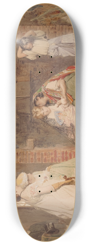 Charles Baugniet - The Card Reader 8.25 inch art skate deck