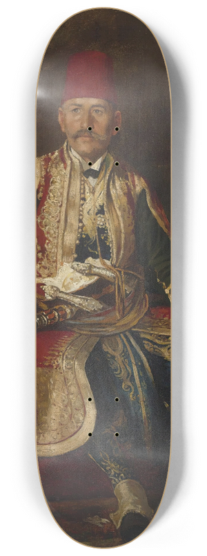 Franz Leo Ruben - Turkish noble seated in a carpeted interior 8.25 inch art skate deck