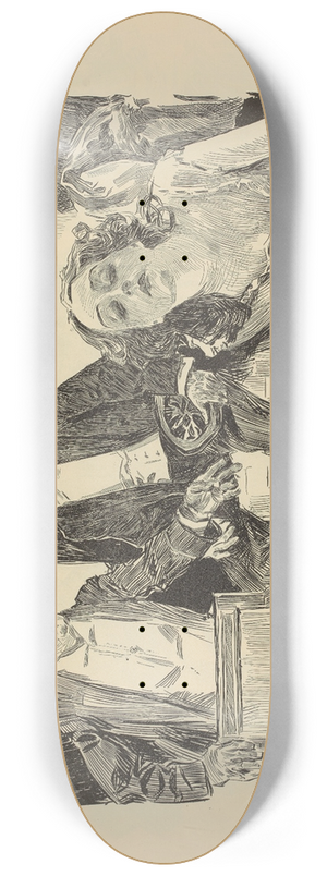 Charles Dana Gibson - An argument with the leading lady 8.25 inch art skate deck