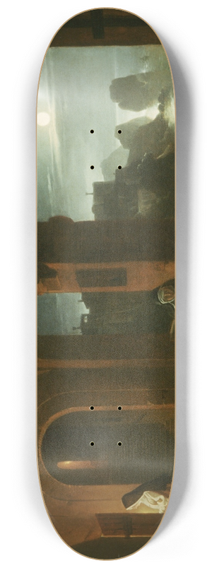 Franz Ludwig Catel - Nuns in the Certosa Cloister, overlooking a Moonlit Sea towards the Faraglioni, Capri 8.25 inch art skate deck