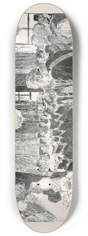 Charles Dana Gibson - Her first glimpse of royalty 8.25 inch art skate deck