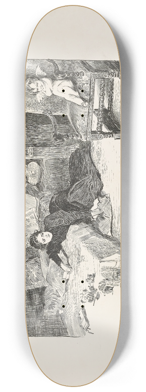 Charles Dana Gibson - No respecter of a widows grief 8.25 inch art skate deck