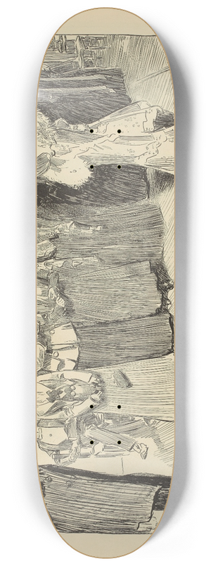 Charles Dana Gibson - Studies in expression, the author and the soubrette 8.25 inch art skate deck