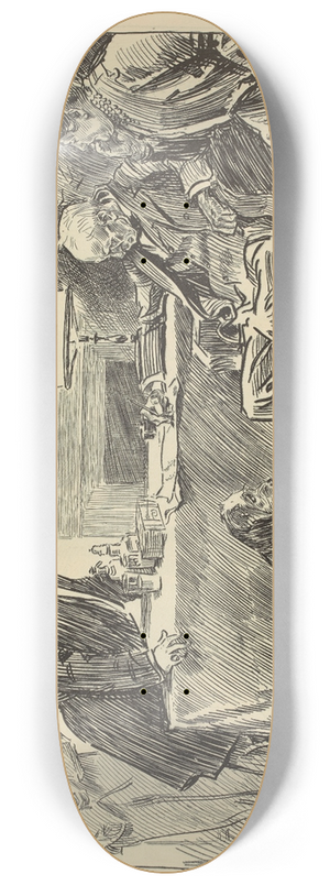 Charles Dana Gibson - Uncle Tagg makes his will 8.25 inch art skate deck