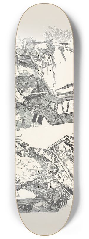 Charles Dana Gibson - Waiting for tables 8.25 inch art skate deck
