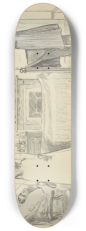 Charles Dana Gibson - When a bachelor is ill 8.25 inch art skate deck