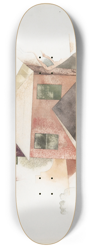 Charles Demuth - Houses with Red 8.25 inch art skate deck