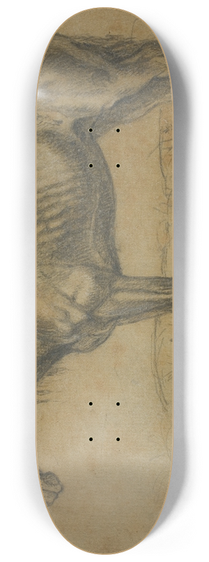 Charles Emile Jacque - Emaciated Horse 8.25 inch art skate deck