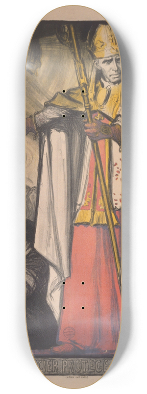 Charles Fouqueray - Le Cardinal Mercier protge la Belgique 8.25 inch art skate deck