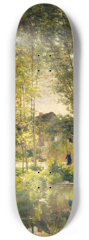 Charles Franois Daubigny - Landscape with a Sunlit Stream 8.25 inch art skate deck