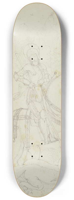 Franz Pforr - Der Heilige Georg, den Drachen ttend 8.25 inch art skate deck