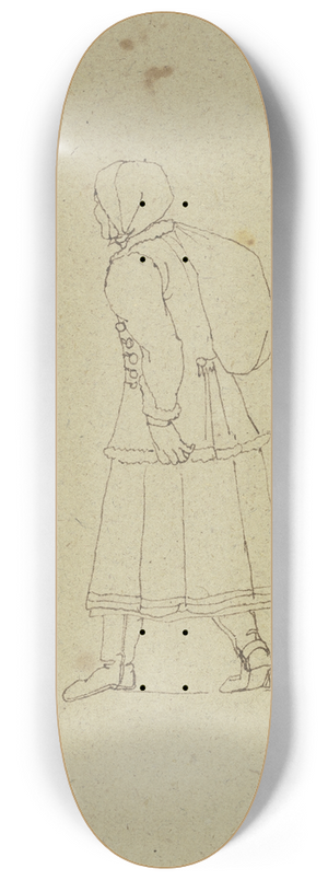 Franz Pforr - Gehende Ungarin mit einem Sack auf dem Rcken, in Rckenansicht 8.25 inch art skate deck