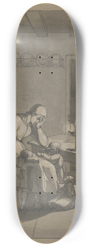 Franz Pforr - Husliche Szene (Pestalozzis Lienhard und Gertrud) 8.25 inch art skate deck