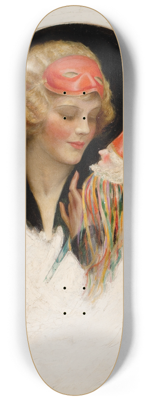 Charles Gates Sheldon - Lady with Puppet 8.25 inch art skate deck