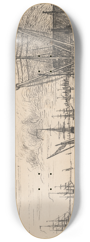Charles Golding Constable - Harbour Scene 8.25 inch art skate deck