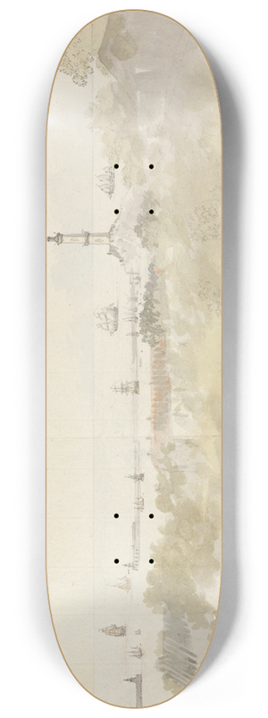 Charles Gore - Genoa  A Seascape with Shipping 8.25 inch art skate deck