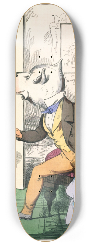 Charles Henry Bennett - The Dog And The Shadow 8.25 inch art skate deck