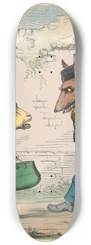 Charles Henry Bennett - The Wolf And The Lamb 8.25 inch art skate deck