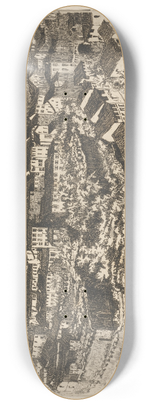 Charles H. Mackie - An Italian Hill Town 8.25 inch art skate deck