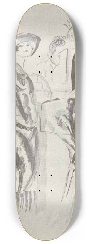 Charles Laborde - Two women at a bar 8.25 inch art skate deck