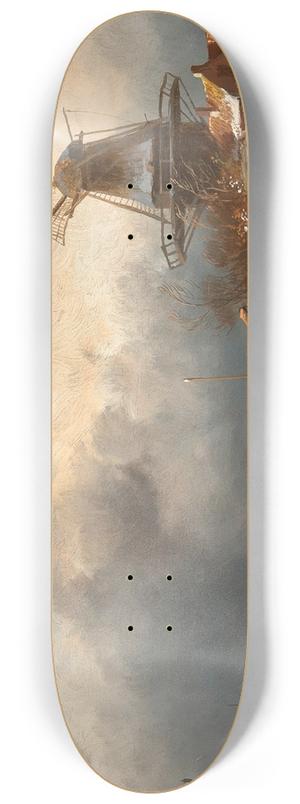 Charles Leickert - A Winter Landscape with Ice Skaters 8.25 inch art skate deck