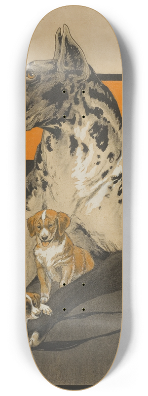 Charles Livingston Bull - Great Dane and Puppies 8.25 inch art skate deck