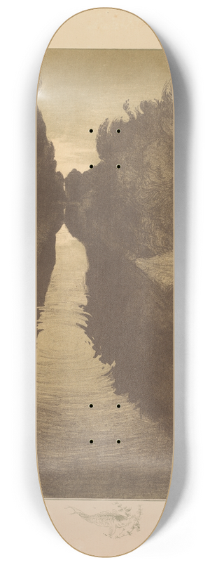 Charles Marie Dulac - Suite de Paysages; Landscape, Plate 1, Remarque, A Fish 8.25 inch art skate deck