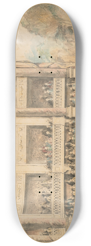 Charles-Nicolas Cochin - A performance at a theater 8.25 inch art skate deck