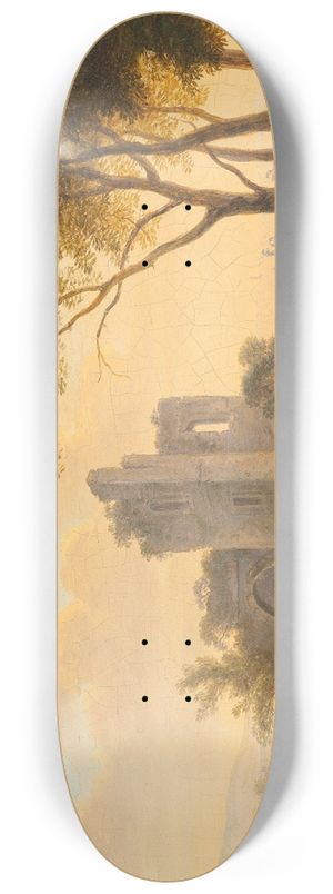 Franz Scheyerer - Landschaft Mit Ruine Und Wanderern 8.25 inch art skate deck