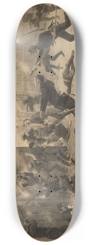 Charles Schreyvogel - Defending the Stockade 8.25 inch art skate deck