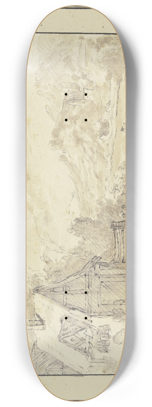 Franz Schtz - Bergiges Fluufer mit Burgen und Husern 8.25 inch art skate deck