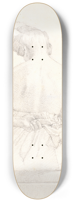 Christen Kbke - Siddende kvindelig model set bagfra 8.25 inch art skate deck