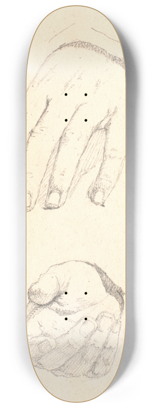 Christen Kbke - Studier af hnder 8.25 inch art skate deck