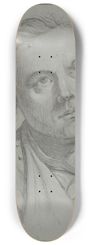 Christian Georg Schtz the elder - Brustbild eines bartlosen Mannes 8.25 inch art skate deck