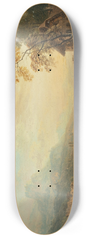 Christian Georg Schtz the elder - River Landscape 8.25 inch art skate deck
