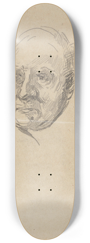 Christian Krohg - Hode en face v. 8.25 inch art skate deck