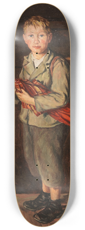 Franz von Defregger - Bauernbub mit Schirm und Ranzen 8.25 inch art skate deck