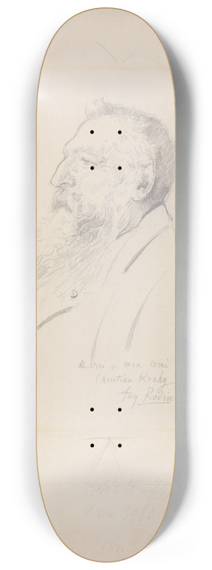 Christian Krohg - Portrett av Auguste Rodin 8.25 inch art skate deck