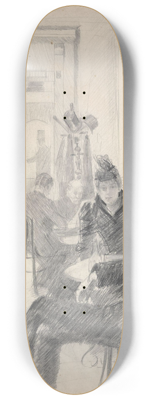 Christian Krohg - Thorolf Holmboe og frue p Grand Caf 8.25 inch art skate deck