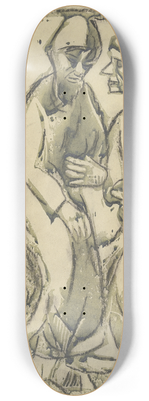 Christian Rohlfs - Three standing men 8.25 inch art skate deck