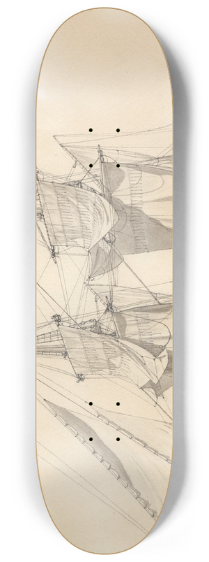 Christoffer Wilhelm Eckersberg - En brig trrer sejl 8.25 inch art skate deck