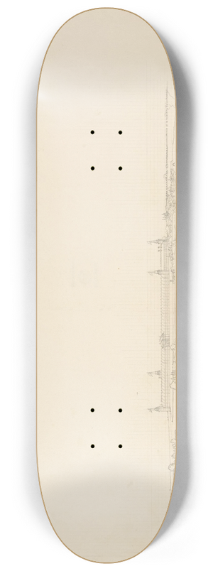 Franz von Hauslab the Younger - Landscape with a Large Building 8.25 inch art skate deck