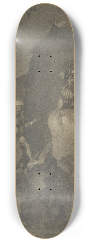 Franz von Hauslab the Younger - Soldiers in a Cave Receiving Blessings from Heaven 8.25 inch art skate deck
