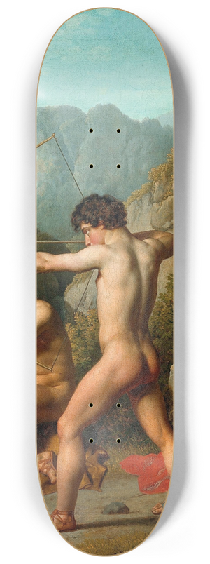 Christoffer Wilhelm Eckersberg - Three Spartan Boys Practising Archery 8.25 inch art skate deck